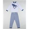Prénatal Pigiama 2 pezzi interlock bimbo grigo/blu dinosauri