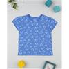 Prénatal T-shirt maniche corte bambina indaco fiori allover