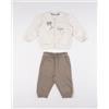 Prénatal Completo jogging bimba due pezzi beige/marrone orsetti