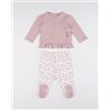 Prénatal Combinato Due Pezzi neonata Interlock fiorellini