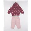 Prénatal Completo jogging bimba fiori bordeaux e rosa
