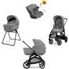 Inglesina Aptica System Quattro - Crystal Grey con telaio Litio e seggiolino auto Darwin Infant Recline EVO - Inglesina