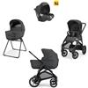 Inglesina Aptica XT System Quattro - Magnet Grey con telaio Black e seggiolino auto Darwin Infant - Inglesina