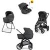 Inglesina Aptica XT System Quattro - Magnet Grey con telaio Black e seggiolino auto Darwin Infant Recline EVO - Inglesina
