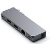 SATECHI Hub Dual USB C Pro 6 in 1, USB4 40Gbps, HDMI, 100W, Grigio | Per MacBook Air e Pro, video fino a 5K@60Hz, Ethernet, 1x USB-C e 2x USB-A a 5Gbps, porta audio