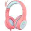 EarFun Cuffie Bambini Cablate con Microfono, 85/94dB Volume Limited, Funzione di Condivisione, Cuffie Over-Ear Pieghevoli e Regolabili con Jack 3.5mm per Scuola/Viaggio, Rosa-Blu
