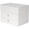 HAN 1100-12 - Cassettiera SMART-BOX PLUS ALLISON, design moderno, con 2 cassetti e porta utensili, colore: snow white