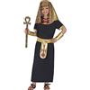 FIESTAS GUIRCA Costume Faraone Nero Bambino - Tunica Re Egizio con Copricapo Dorato - Costume per Bambini Bambino