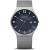 BERING Solar 14440 Orologio da polso da uomo, cassa in acciaio inossidabile da 40 mm, quadrante, cinturino in maglia milanese, vetro zaffiro, 5 ATM