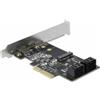 DeLOCK - Speicher-Controller - SATA 6Gb/s Low-Profile - 6 Gbit/s - PCIe 3.0 x4 (90396)