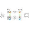 DeLOCK - Adattatore di rete - da 8 pin M12 (W) diritto a RJ-45 (W) angolato - CAT 6a - Nero (66316)