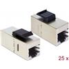 DeLOCK Modulo Keystone Jack RJ45 > Jack RJ45 Cat.5e compatto - Ingresso modulare - RJ-45 - Nero (confezione da 25) (86628)