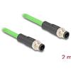 Delock - Cavo di rete - da M12 (4 pin) (M) a M12 (4 pin) (M) - 2,0 m - 6,5 mm - SF/UTP - codifica D - verde (80417)