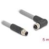 Delock - Cavo sensore - M12 (5 pin) (M) gerade zu M12 (5 pin) (W) rechtwinklig 16 A - 1,0m - silikonfrei, L-codiert