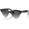 Ray-Ban Occhiali da sole Clubmaster Way unisex (confezione da 1), Nero su argento/grigio sfumato, 54 mm