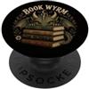 Dragon Fantasy Book Worm Bookish Book Lo Carino Cottagecore Dragons with Books Book Wyrm Bookish PopSockets PopGrip Adesivo