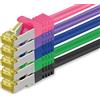 1aTTack.de Cavo di rete Ethernet Lan Cat.7 SFTP spina RJ45 Cat6a doppia schermatura 10000 Mbit/s compatibile con Cat5 Cat6 Cat6a Cat8 per switch Router Modem Patchpanel 5 colori 02-5 pz 0,5m