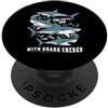 Stile Marino e Grafiche di Squalo e Ocea Live Every Day With Shark Energy - Grafica Squalo PopSockets PopGrip Adesivo