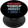 Legend Since Birthday Awesome Since August 2012 PopSockets PopGrip Adesivo