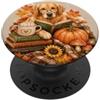 di regali personalizzati carini e Dog Fall Lettura di e girasoli autunnali PopSockets PopGrip Adesivo