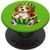 Beagle Summer Cartoon Fruits Simpatico design a forma di anguria estiva con beagle PopSockets PopGrip Adesivo