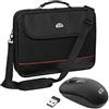 PEDEA borsa per PC portatile Trendline Borsa per notebook fino a 15,6 pollici (39,6 cm) borsa con tracolla incluso mouse wireless, nero