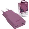 Inline Caricatore USB-C 30W, GaN Alimentatore di Alimentazione con Dual USB-C, PD, PPS, Ricarica Rapida per Smartphone, Tablet, Wild Berry/Viola, 31590P