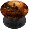 Buddha Designs by Kajiro Autunno Buddha fiore di loto - Foglie autunnali - Buddismo PopSockets PopGrip Adesivo