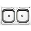 Edesa Lavello Cucina Sopra Piano 2 Vasche Quadrate Veleta SE 80 cm 79x50 cmAcciaio Inox Profondità 18 cm Fondo Assorbente Accessori Inclusi Colore Grigio