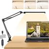 Bwaliffury Lampada da scrivania LED 1200 lm, lampada da scrivania LED con clip, 5 livelli di luminosità, 3 modalità di luce, protezione degli occhi lampada 45 cm, braccio flessibile regolabile, per