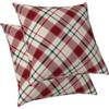 ggaimwf Fodere per cuscini scozzesi Agriturismo Rustico Tartan a quadretti Cuscini da esterno Percalle Modern Cuscini di lino per divano Camera da letto Soggiorno Doppia facciata 45x45cm Set di 2