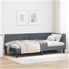 IKAYAA Divano Letto 2 Posti con Funzione Letto Cornice del Letto ad Angolo Letto Singolo per Soggiorno e Camera-Grigio scuro-90 x 190 cm