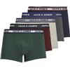 JACK & JONES Jacoliver Trunks 5 Pack Boxer a Pantaloncino Uomo, Grigio (Melange Grigio Scuro), L
