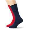 Tommy Hilfiger Classic, Calzini Uomo, Navy/Rosso, 47-49