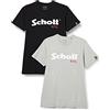 Schott NYC TS01MC, Maglietta Uomo (Pacco da 2)