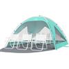Wolfwise Tenda da Spiaggia UPF 50+ per Famiglia, Riparo Solare Anti-UV con 3 Finestre Ventilate, Pavimento Estensibile e Borsa per il Trasporto, Capacità 6 Persone, Verde Menta