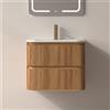 KAMALU Mobile bagno 60 cannettato con lavabo incasso ceramica | KAM-ND60C