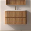 KAMALU Mobile bagno 80 cannettato con lavabo incasso ceramica | KAM-ND80C