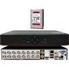 RVT SECURITY DVR 16 Canali 5MP Videosorveglianza AHD CVI TVI CVBS IP con HDD 1 Tb App Xmeye