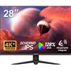 Gawfolk Monitor per computer UHD 4K da 28 pollici PC schermo IPS Ultra HD