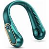 Generic Ventilatore da collo senza lama a mani libere, flusso d'aria personale a 360° con turbo silenzioso a 5 velocità, ventilatore da appendere al collo ricaricabile USB (verde)