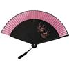 MONOJLY Ventaglio pieghevole in seta vintage con motivo floreale cinese giapponese, ventaglio per danza, da donna, regalo per festival, spettacoli di matrimonio