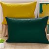 PETTI Artigiani Italiani - Coppia di Federe Cuscino 80x50 cm in Microfibra, Cuscini Arredo Camera da Letto, Divano, Set 2 Fodere Copricuscino, Federa Double Face Verde Smeraldo Giallo Ocra