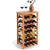 Relaxdays portabottiglie, 28 Bottiglie, Legno di Noce, A x L x P 94 x 47 x 26 cm, per Vini Rossi e Bianchi, Naturale