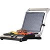 BLACK+DECKER - Griglia elettrica 2000W | 2 in 1 piastre lisce e grill antiaderente | apertura 180° | controllo temperatura e tempo | display LCD | inox antimpronta | maniglia a tocco freddo