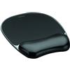 Fellowes Tappetino mouse poggiapolsi, tappetino mouse in Gel Crystals con base in gomma antiscivolo, mouse pad ergonomico per computer, home office, compatibile con mouse laser e ottici, colore nero