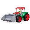 LENA - Truxx Trattore con Frontale Pala per 2+ Anni Bambini, Verde/Rosso