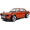 Solido Nissan Skyline C10 Hakosuka Works 1970 - Modellino Auto Diecast, Auto Sportiva Classica JDM con Design Widebody, carrozzeria dettagliata e Cerchi da Corsa, Arancione Metallizzato, 1:18