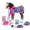 Our Generation - Puledro Quarter Horse - Cavallo giocattolo - Set per la toelettatura e l'alimentazione - Accessori per bambole da 46 cm - Gioco di finzione - Giocattolo per bambini dai 3 anni in su