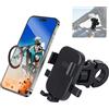 Mechrig Supporto per telefono da moto, supporto per telefono da bicicletta, supporto per telefono cellulare per manubrio della bicicletta, supporto per smartphone regolabile a 360° con una sola mano,